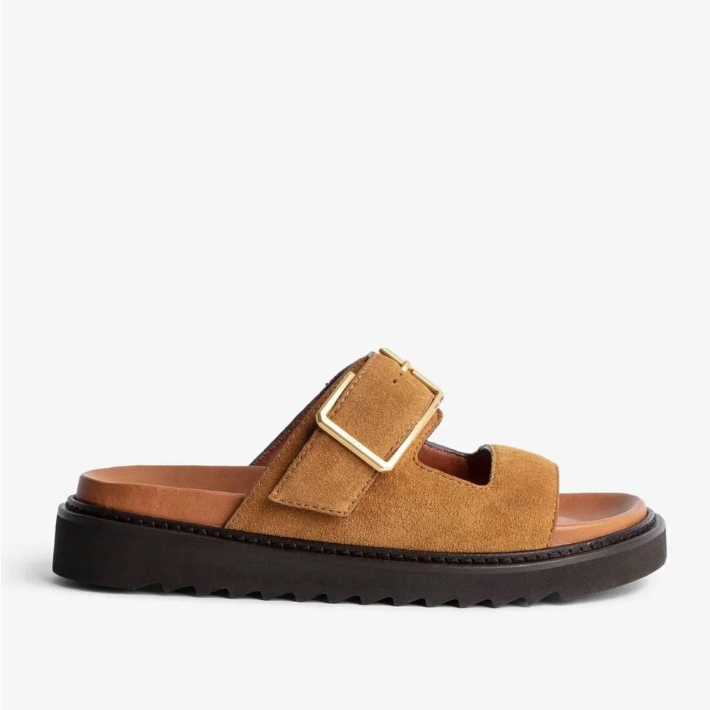 Zadig & Voltaire Alpha Cecilia real suede Sandal in Brown Suede. French 40 - Picture 3 of 15